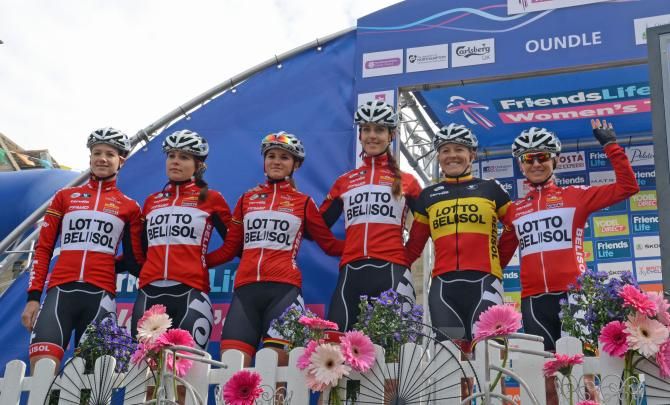 Lotto Belisol at the start in Oundle