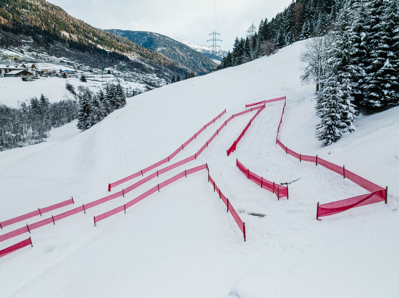 The climb on the hill of the Val di Sole circuit