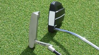 Ping 2024 Ketsch G Putter side by side with the Anser D