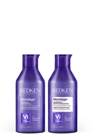 Best Shampoos and Conditioners for Red Hair 2024: set of Redken purple shampoo and conditioner