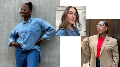 Collage Showing Three Women Wearing Prescription Frames