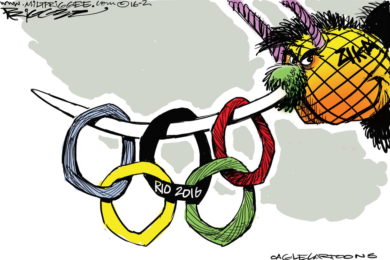 Editorial Cartoon U.S. Zika Olympics