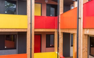 Colourful housing exterior