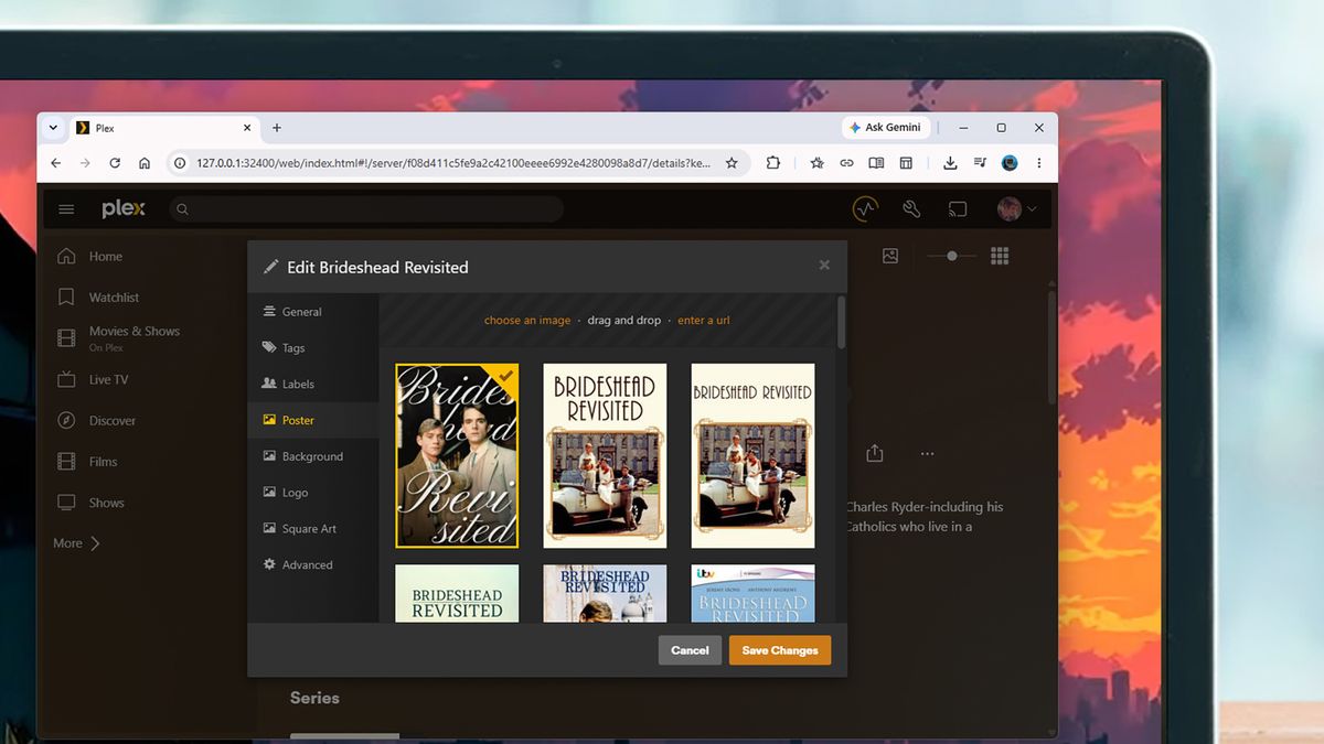 A laptop screen showing the Plex interface