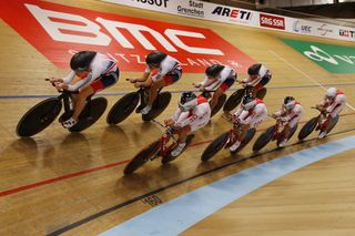 Great Britain's womens team pursuit in the 2015 European Track Championships