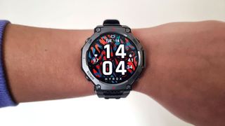 Amazfit T-Rex 3 being tested by our reviewer