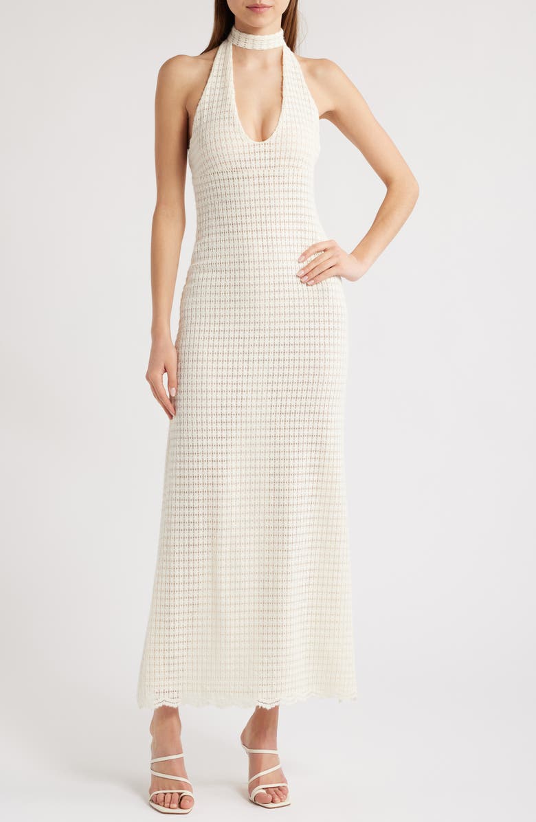 Golden Age Knit Halter Maxi Dress