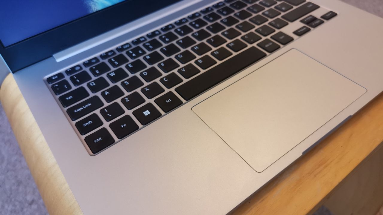 A closeup of the Samsung Galaxy Book Go keyboard