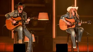 Jon Randall and Miranda Lambert perform for the 56th Academy of Country Music Awards