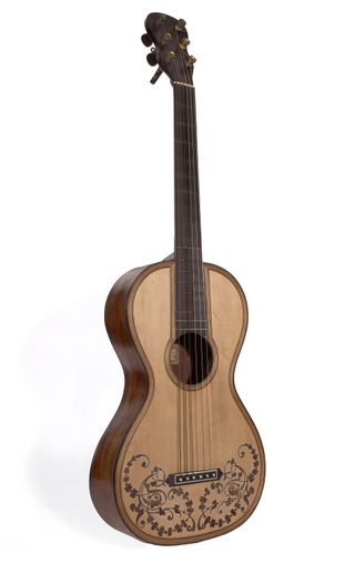 The six-string guitar—made in Pisa, Italy, by Ferdinando Bottari in 1815 or 1816—is in generally good condition, though not in playing order.