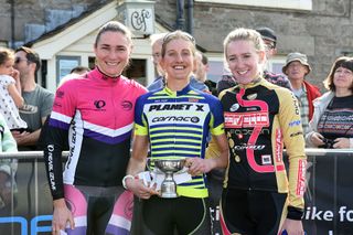 Women's podium, Monsal Hill-Climb 2015