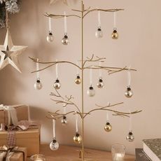 Asda Gold Christmas Tree Ornament with mini hanging baubles