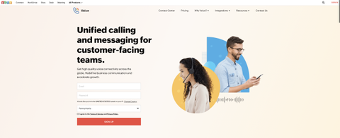 Zoho Voice homepage October 2022