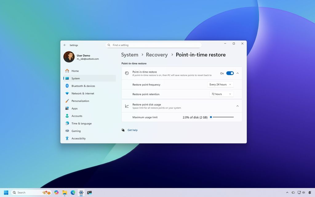 Windows 11 Point-in-time Restore