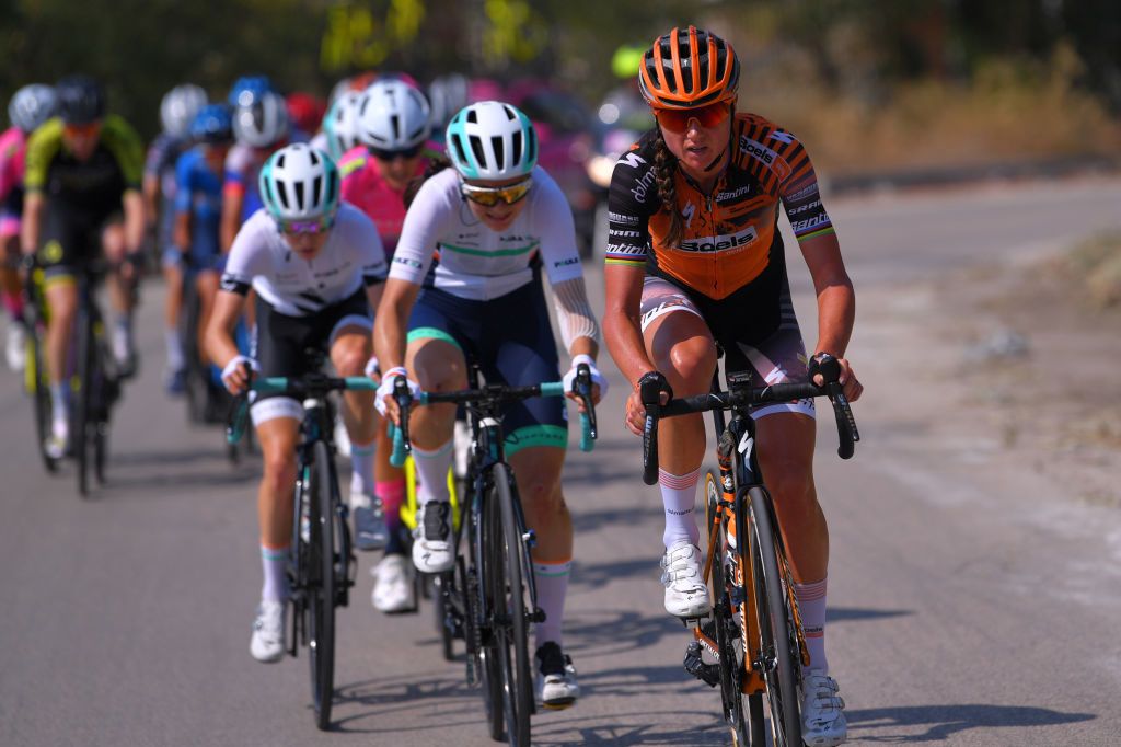 SANMARCOLACATOLA ITALY SEPTEMBER 18 Chantal Van Den Broek Blaak of The Netherlands and Boels Dolmans Cycling Team during the 31st Giro dItalia Internazionale Femminile 2020 Stage 8 a 915km stage from Castelnuovo della Daunia to San Marco la Catola 640m GiroRosaIccrea GiroRosa on September 18 2020 in San Marco la Catola Italy Photo by Luc ClaessenGetty Images