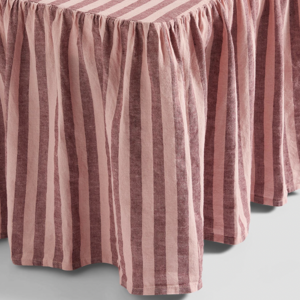 Rhubarb &amp;amp; Rose Pembroke Stripe Linen Blend Valance
