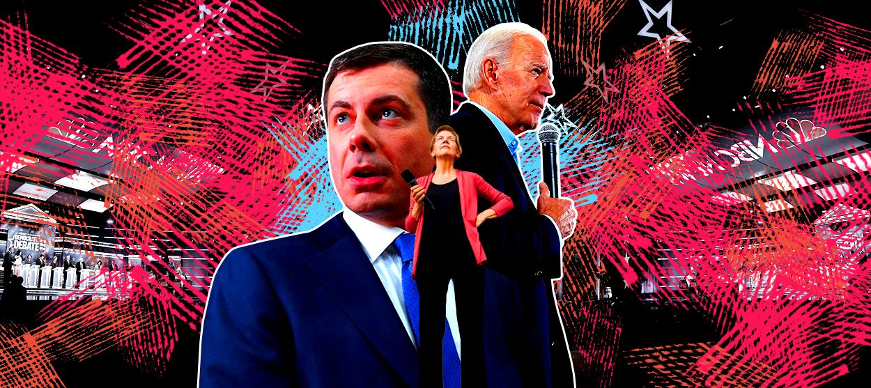 Pete Buttigieg, Elizabeth Warren, and Joe Biden.