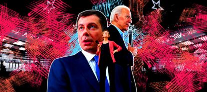 Pete Buttigieg, Elizabeth Warren, and Joe Biden.