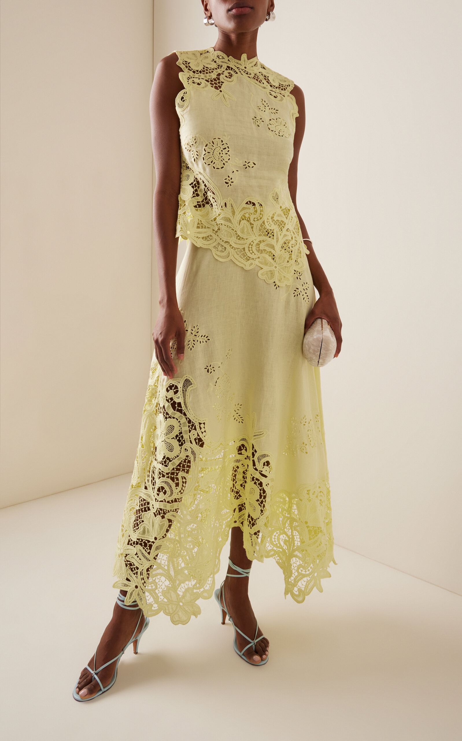Marlis Embroidered Linen Tank Top
