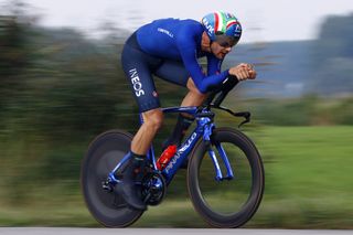 Filippo Ganna (Italy) wins the elite men's time trial at the 2021 UCI Road World Championships