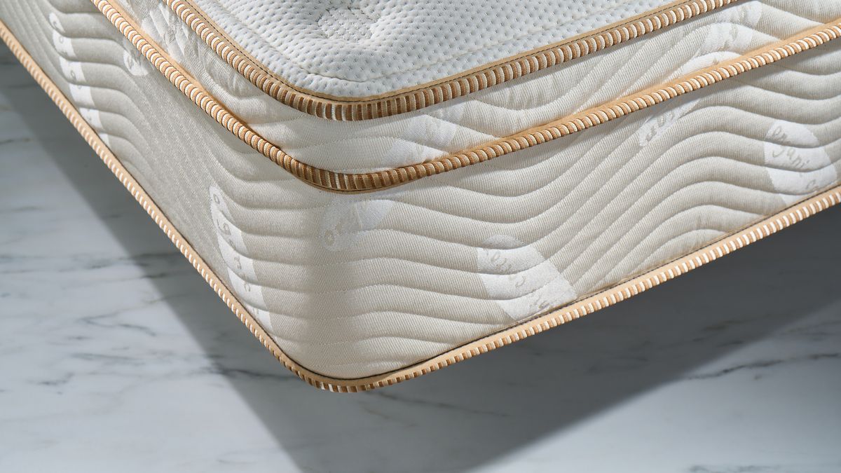 Image shows the corner of the Saatva Classic mattress photographed during testing