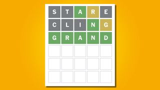 Wordle answer 735 on a yellow background