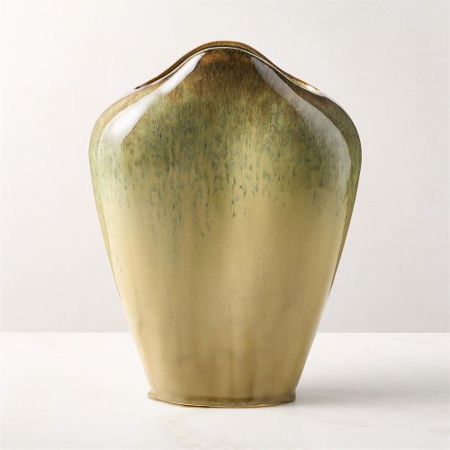 Canale Green Ceramic Vase With Reactive Glaze