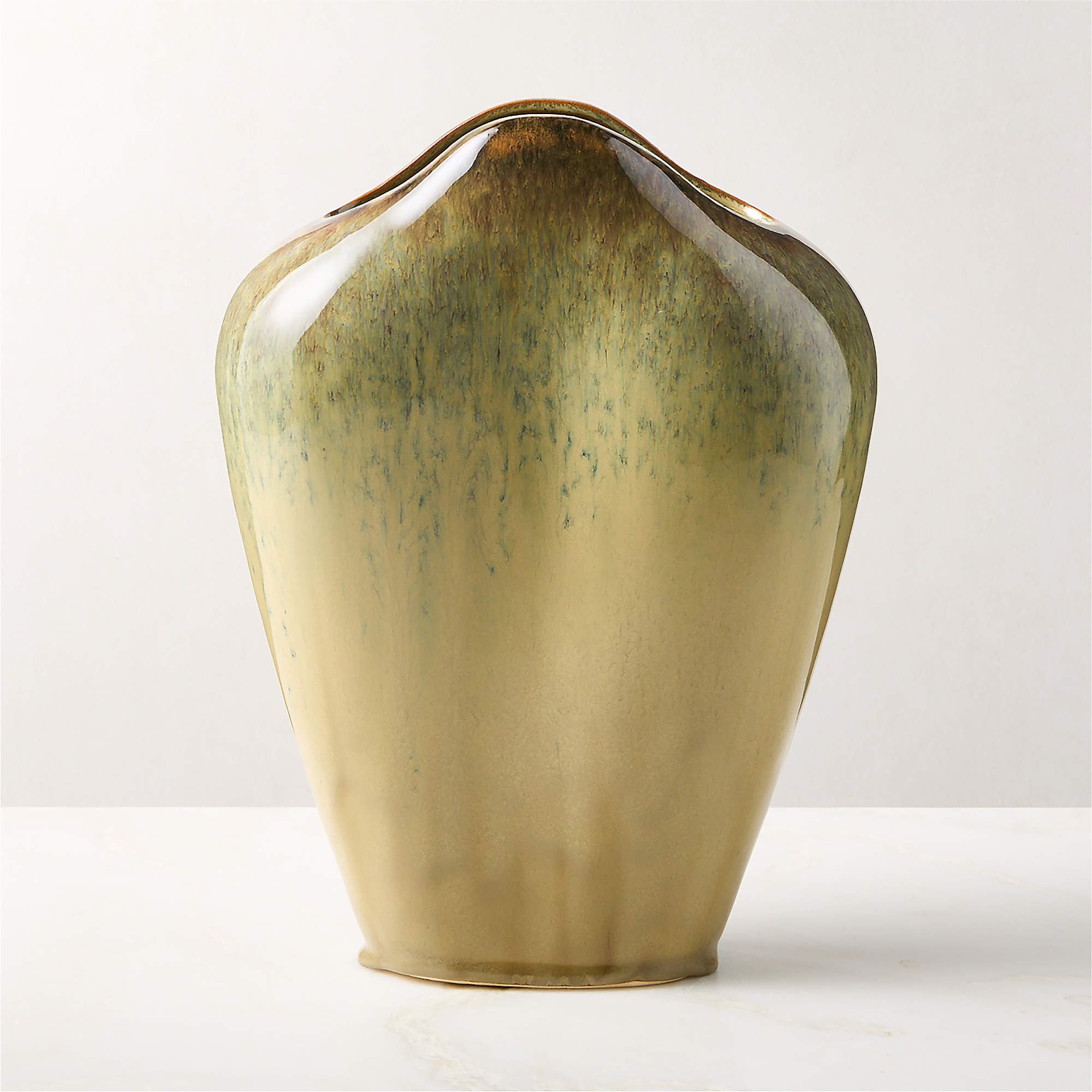 Green ceramic vase