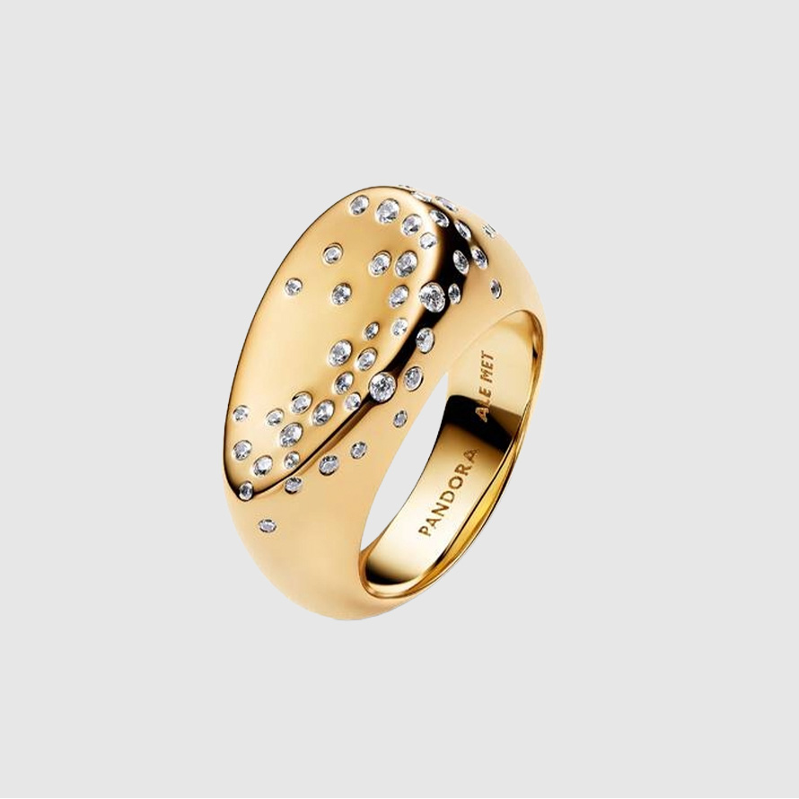 Pandora, Stone-Set Oval Domed Signet Ring