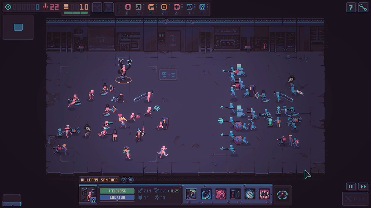 An image from autobattler tactics roguelike Despot's Game