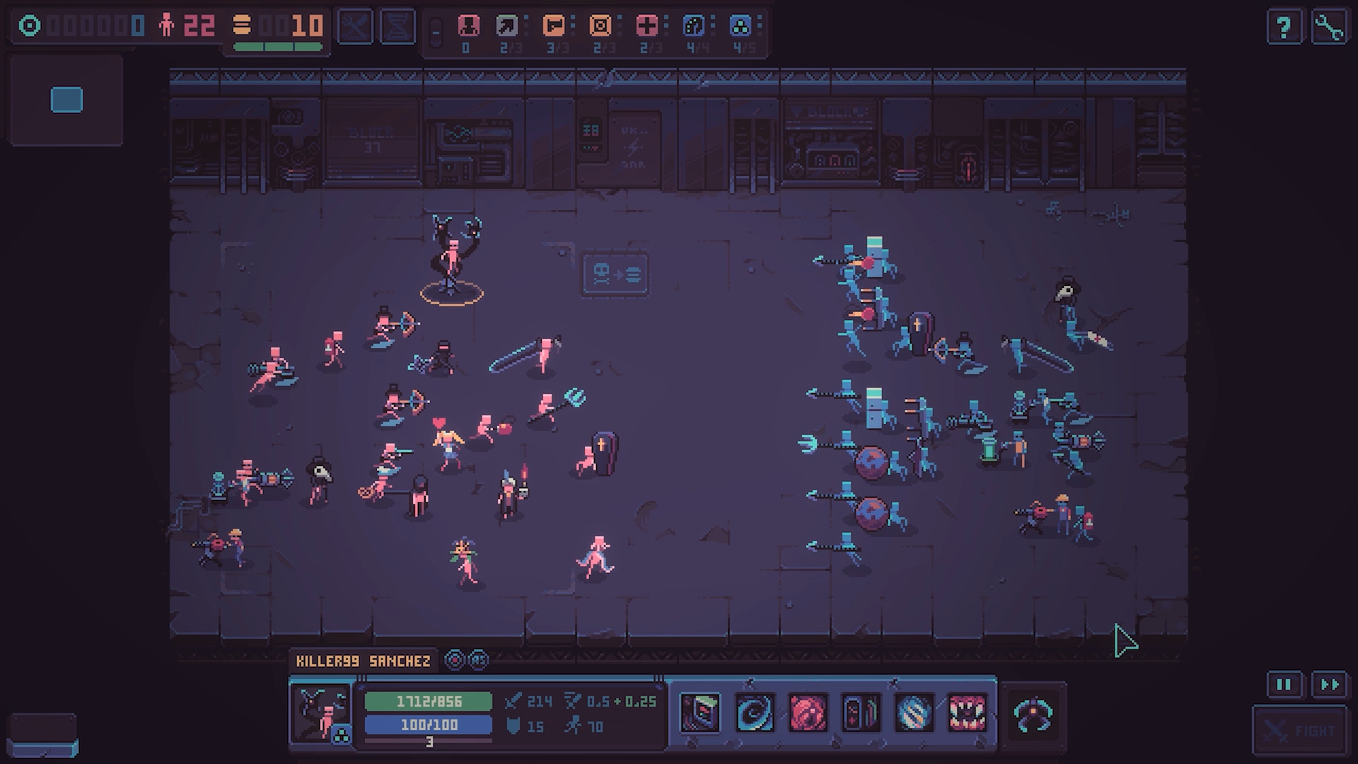 An image from autobattler tactics roguelike Despot's Game