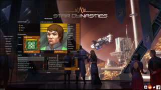 Star Dynasties character creation screen