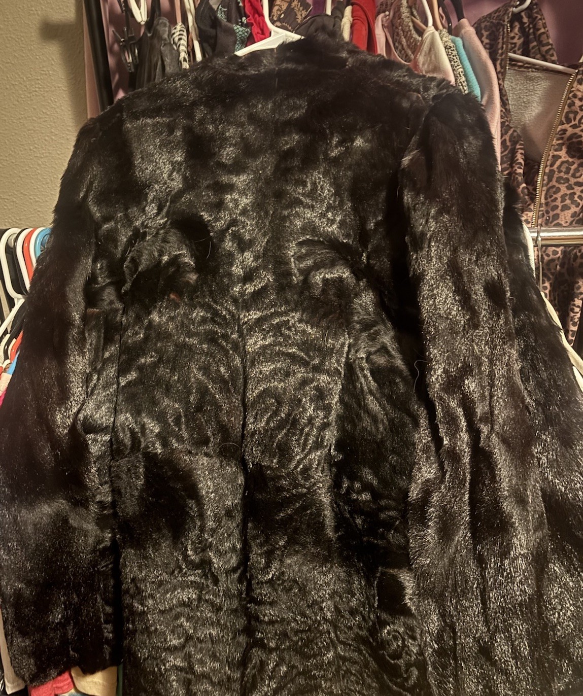 Vintage 50s Era Real Pony Fur Cloak Cape Coat Handmade