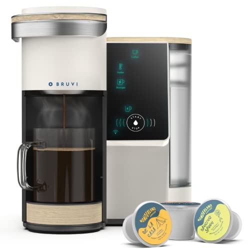 BRUVI The Bruvi Bundle | Single-Serve Coffee System | Includes 20 Coffee and Espresso B-Pods + Bruvi Coffee Brewer + Premium Water Filter Kit