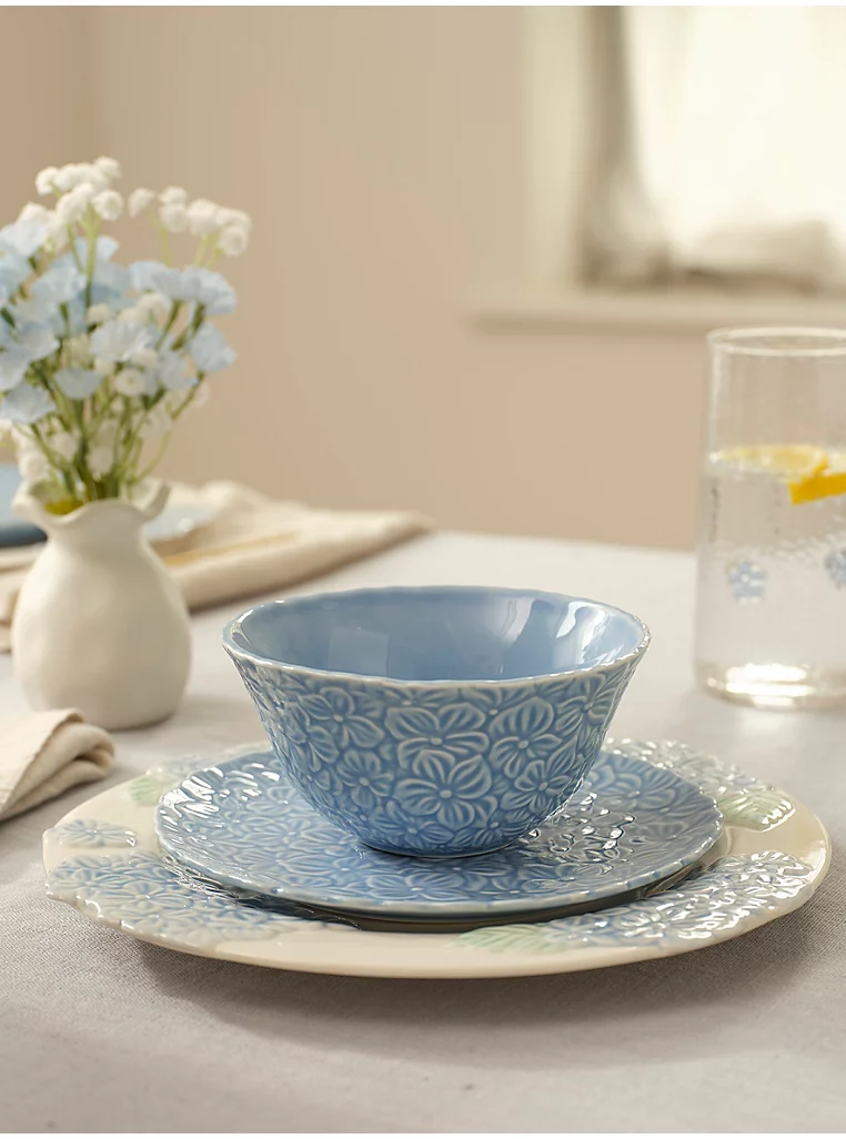 George home, Stacey Solomon Blue &amp;amp; White Hydrangea Dinner Set 12 Piece