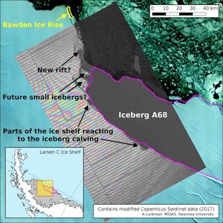 Larsen C iceberg breaks up