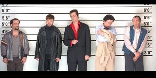 Gabriel Byrne, Kevin Spacey, Kevin Pollak, Benicio Del Toro, and Stephen Baldwin in The Usual Suspects
