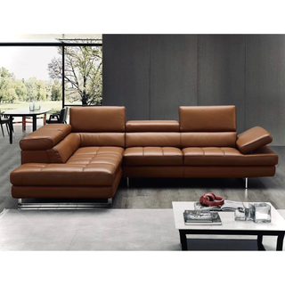 Leather tufted sofa sectional.