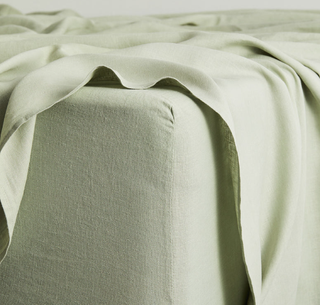 Sage 100% French Flax Linen Fitted Sheet