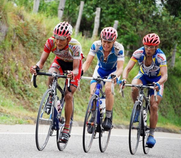 The day's three-man break.