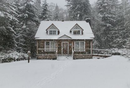 House in snow - eco heating 