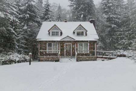 House in snow - eco heating 