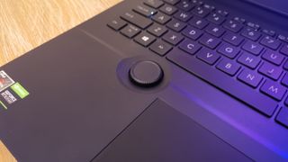 A close up of the Asus Dial on the Asus ProArt Studiobook 16 OLED