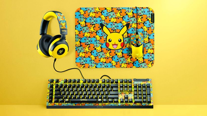 Official press image of the Razer Pokemon Collection sitting on a yellow background.