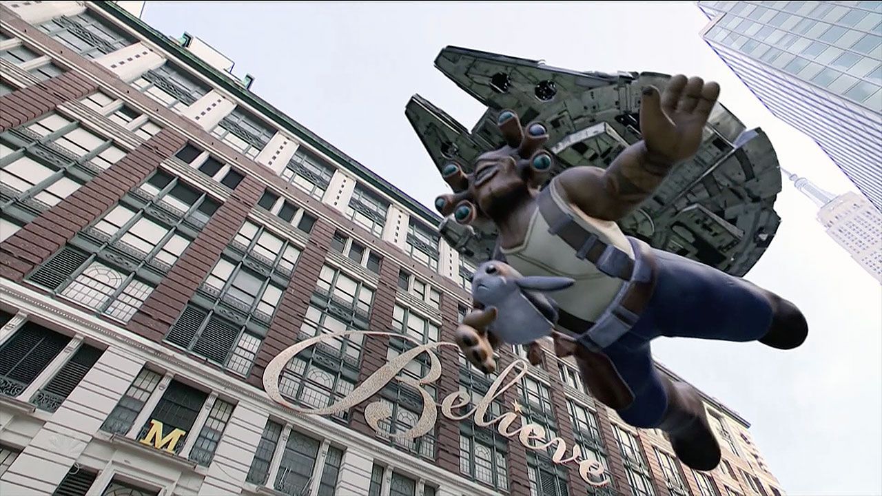 Baby Yoda, a space Snoopy, an astronaut and more Star Wars characters invaded the 2021 Macy's Thanksgiving Day Parade.