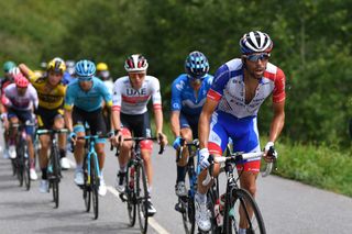 MEGEVE FRANCE AUGUST 16 Thibaut Pinot of France and Team Groupama FDJ Breakaway during the 72nd Criterium du Dauphine 2020 Stage 5 a 1535km stage from Megeve to Megeve 1458m dauphine Dauphin on August 16 2020 in Megeve France Photo by Justin SetterfieldGetty Images