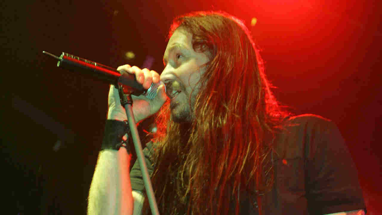 Hammerfall&amp;rsquo;s Joacim Cans performing onstage in the 2000s