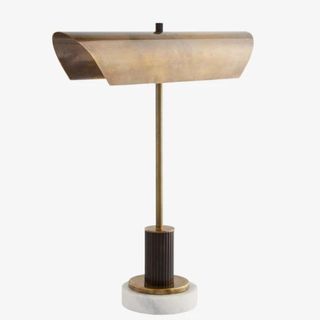 A copper reading lamp