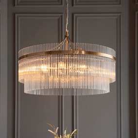 Vogue Langdon Grand Art Deco 7 Light Adjustable Chandelier