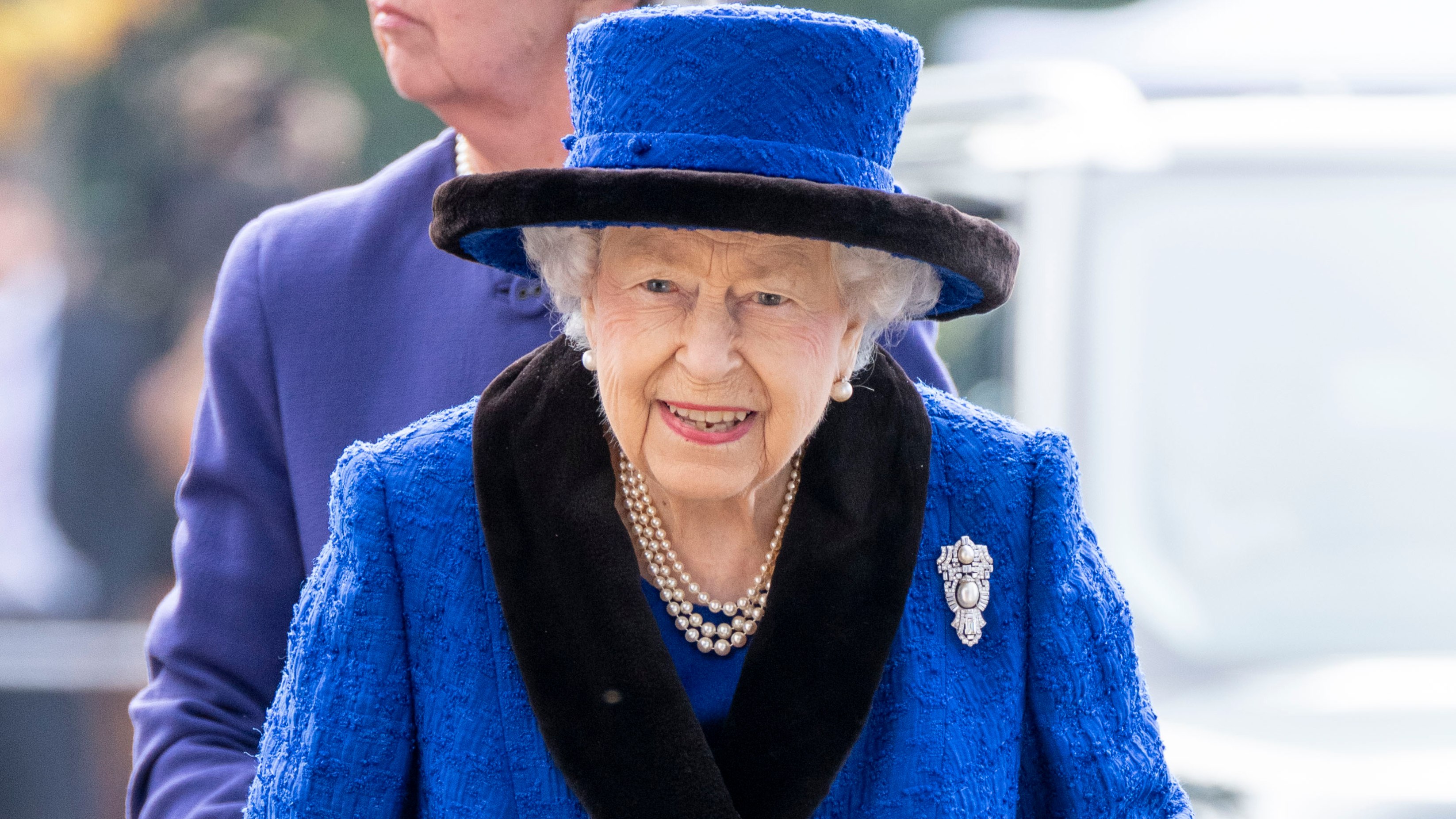 Queen Elizabeth II attends Champions Day at Ascot Racecourse on October 16, 2021